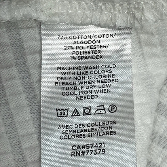 NWOT Ann Taylor Seersucker Square Neck Flutter Sleeve Shell Top White XS - Picture 12 of 14